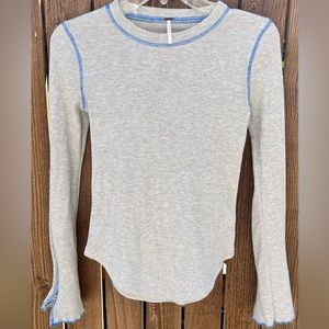 Free People size small grey waffle long sleeve